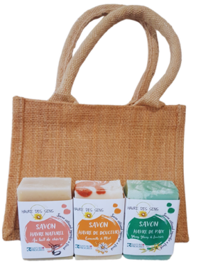 PANIER JUTE 3 SAVONS